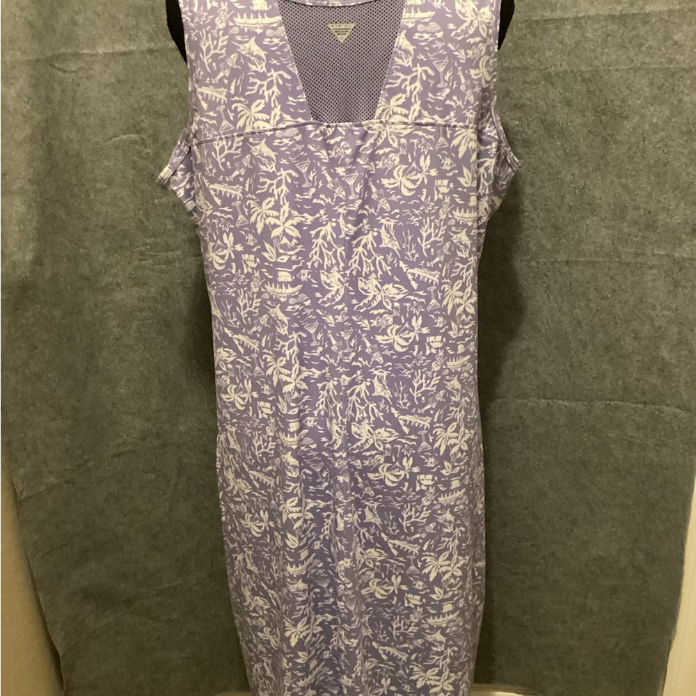Columbia Women's Lavender Floral Scoop Neck Midi Dress. C35 - Picture 5 of 6